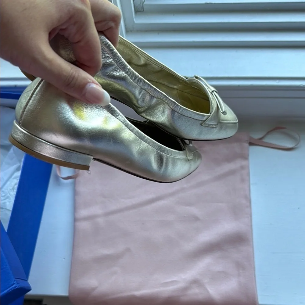 Stuart Weitzman Metallic Gold Loafers